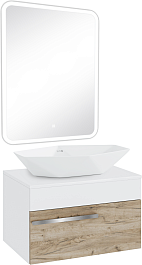 Runo Мебель для ванной Вудлайн 65 Poligono дуб крафт/белая – фотография-1